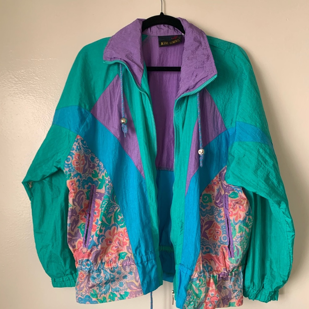 80s/90s Colorful Windbreaker Jacket